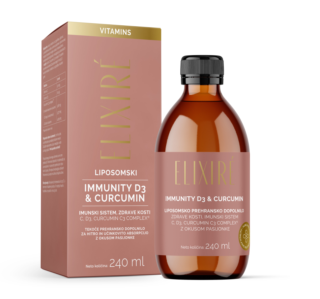ELIXIRÉ IMMUNITY D3 & CURCUMIN, passion fruit flavour, food supplement