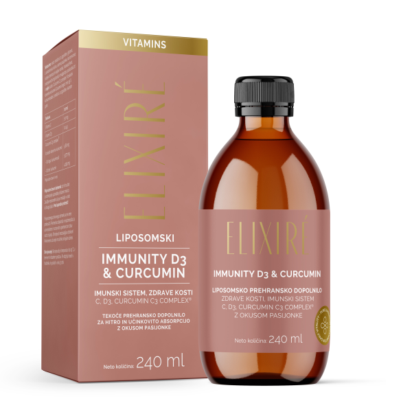 ELIXIRÉ IMMUNITY D3 & CURCUMIN, passion fruit flavour, food supplement