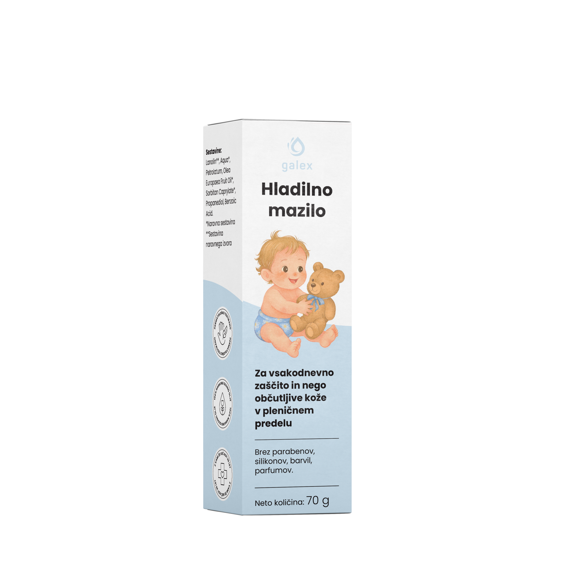 hladilno_mazilo-1-dm brez sence ОХЛАЖДАЮЩИЙ КРЕМ - для ежедневной защиты и ухода за чувствительной кожей в области под подгузником — изображение 1