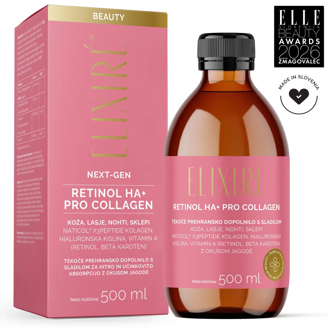 ELIXIRÉ RETINOL HA+ PRO COLLAGEN, клубничный вкус — изображение 1